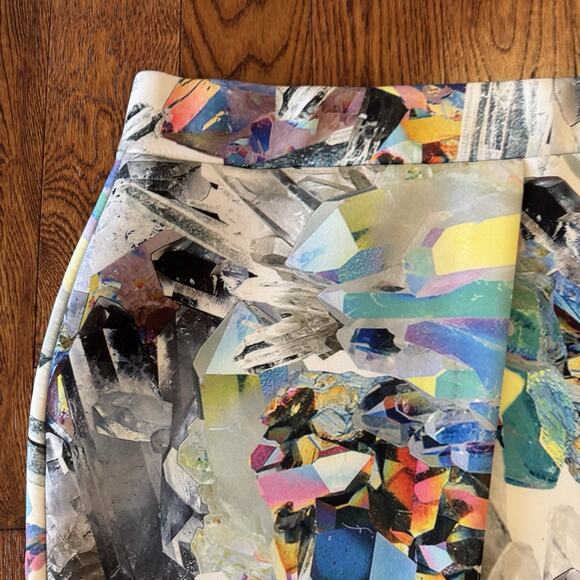 Jaded London Crystal Cyberwave Asymmetrical Skirt Womens M Stretch Abstract UK - Picture 9 of 16